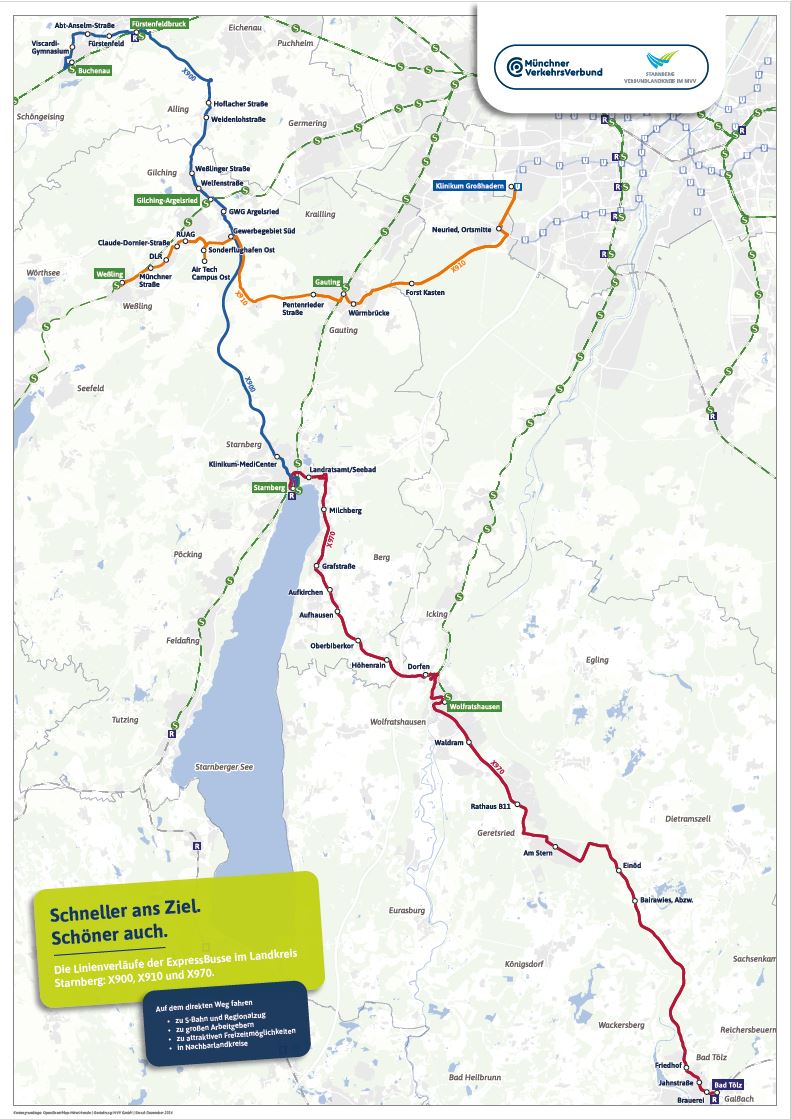 Karte Expressbuslinien